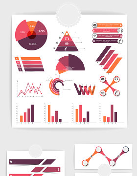 17款矢量ppt数据统计元素