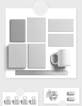 办公企业VI设计空白模板样机素材