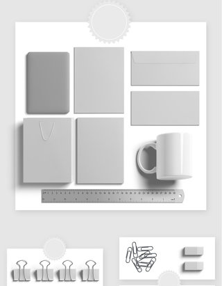 办公企业VI设计空白模板样机素材