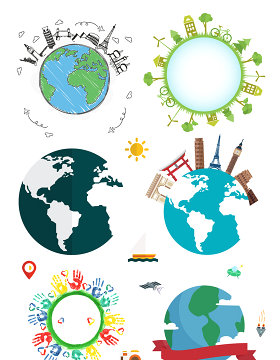 绿色地球环球旅行矢量素材