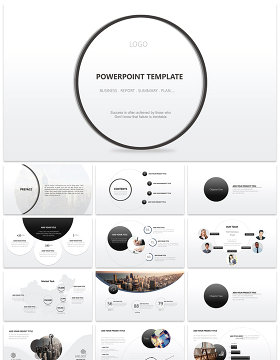 精致极简高端黑白灰商务汇报大气ppt模版