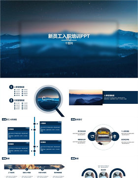 蓝色大气商务个性入职培训PPT模板