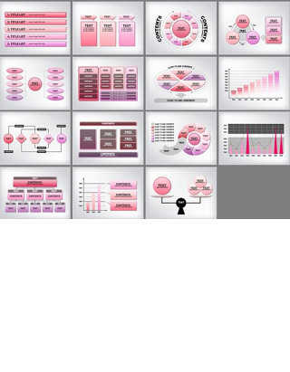 15页女生粉色系PPT图表模板