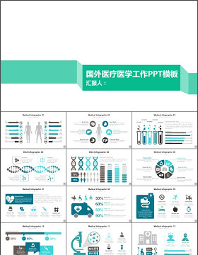 商务医疗工作汇报PPT模板