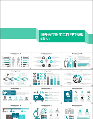 商务医疗工作汇报PPT模板