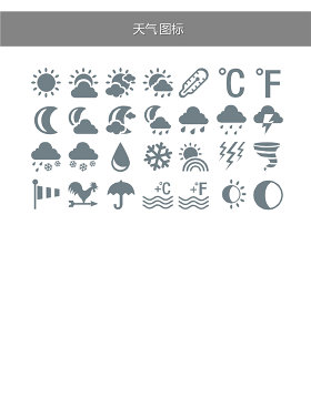 天气预报天气相关PPT小图标