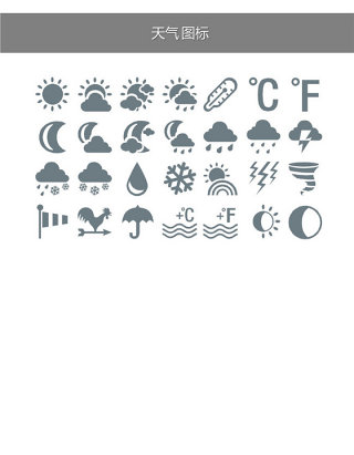 天气预报天气相关PPT小图标