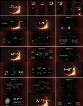 星空宇宙背景商务总结汇报PPT模板下载