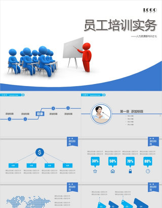 简约员工培训实务ppt模板