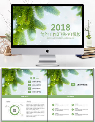 2018简约工作汇报PPT模板