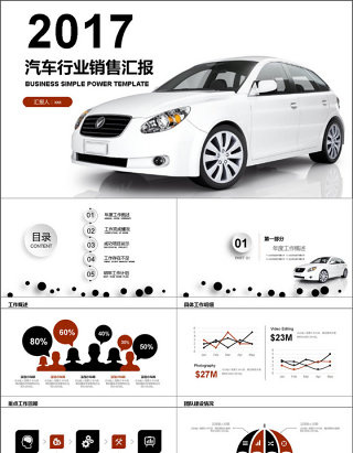 2017年汽车行业销售方案汇报PPT模板