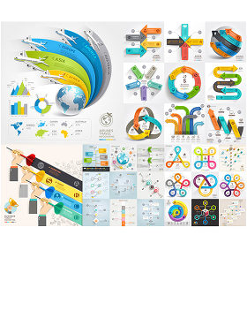 个性商务信息图表矢量元素