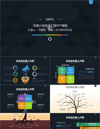 黑色商务风年度计划总结汇报PPT模板