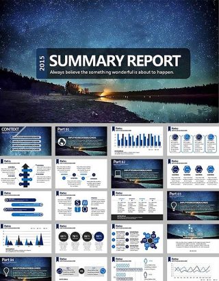 蓝色大气商务总结报告ppt模板