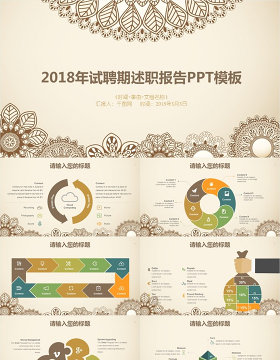 清新风格述职报告PPT模板