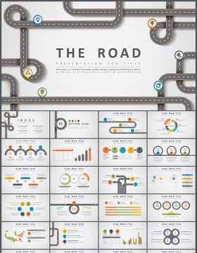 创意公路主题设计PPT模板