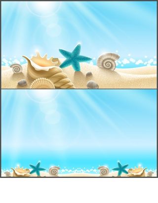 沙滩贝壳海星PPT背景图片