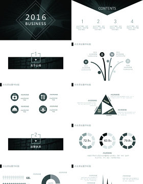 简约线条黑白灰公司介绍产品ppt模板
