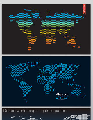 精品商务PPT时间轴点状图地球平面图
