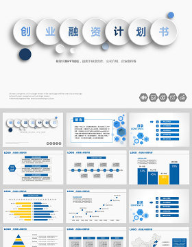 商业创业融资计划书ppt模板