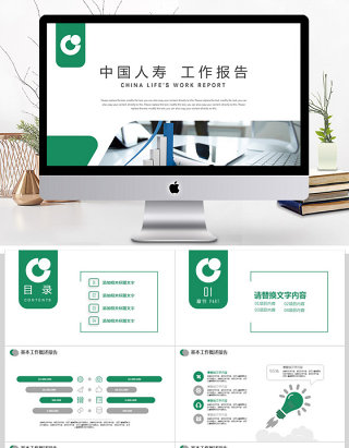 中国人寿保险工作报告计划PPT