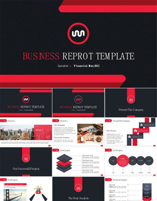 商务年终报告创意ppt模板