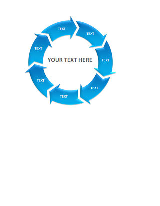 蓝色多项循环PPT图表素材