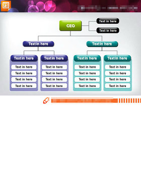 简洁的公司组织结构图PPT图表素材
