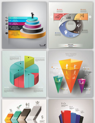 超多款流程图信息图表EPS矢量素材