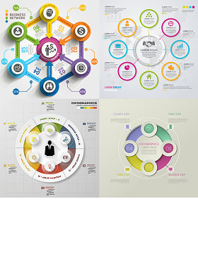 时尚商务信息图表设计矢量素材