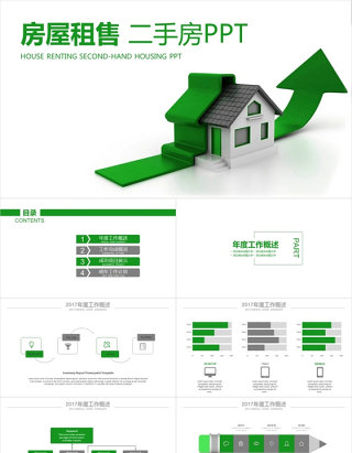 城市房地产 房屋租售 二手房PPT模板