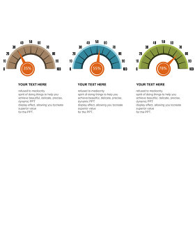仪表盘效果比例图PPT图表