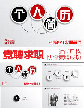 竞聘述职个人简历工作报告动态PPT模板