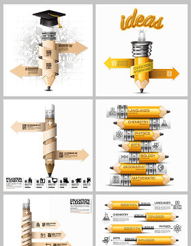 创意科技铅笔信息教育图表