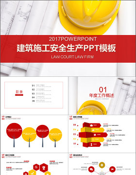 2017年建筑施工安全生产动态PPT模板