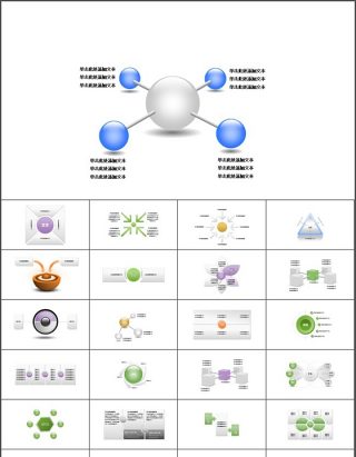 因子关系简约漂亮ppt图表