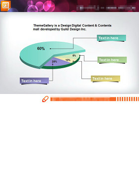 淡雅立体的PPT饼状图图表素材