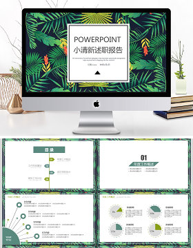 2017年绿色小清新工作总结PPT模板