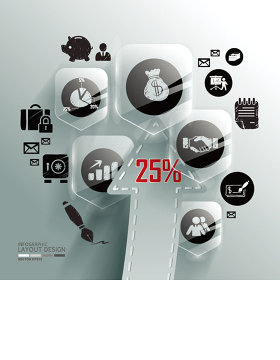 商务信息分析统计图表矢量素材