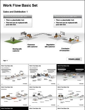 工作流程设置ppt图表