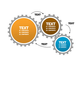 扁平化齿轮联动PPT图表模板