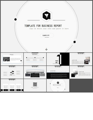 黑白灰大气商务极简风工作总结ppt模板