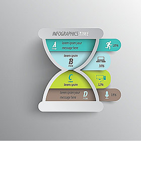 矢量沙漏信息图表