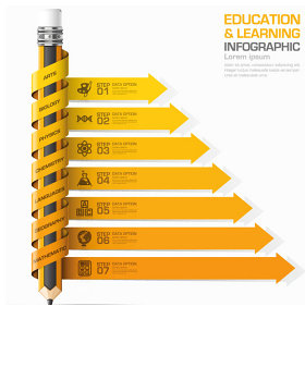 精美铅笔商务 信息图表图片