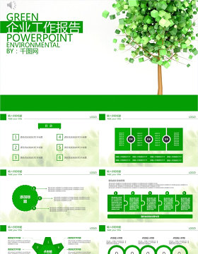 绿色企业工作报告PPT模板