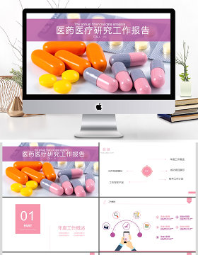 2017年医药医疗研究工作报告PPT模板