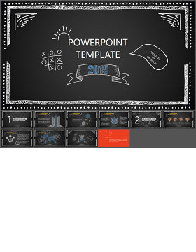 开学专题-黑板报主题-手绘质感-PPT模板