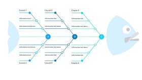 蓝色鱼骨图PPT图表-20