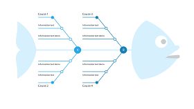 蓝色鱼骨图PPT图表-19