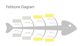 黄灰色鱼骨流程图PPT图表-4